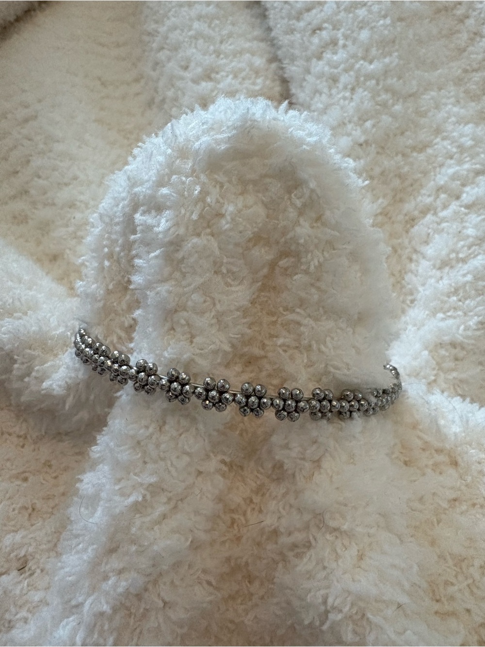 Silver flower bangle
